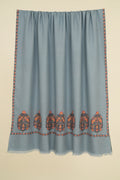 Kashmir Loom Sozni Naima Palledar Buta Hand Embroidered Pashmina Shawl Arctic