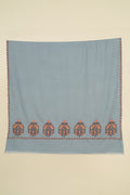 Kashmir Loom Sozni Naima Palledar Buta Hand Embroidered Pashmina Shawl Arctic