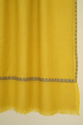 Kashmir Loom Sozni Nasrin Baildar Hand Embroidered Pashmina Stole Canary