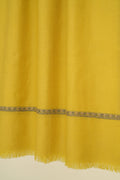Kashmir Loom Sozni Nasrin Baildar Hand Embroidered Pashmina Stole Canary