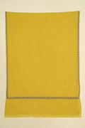 Kashmir Loom Sozni Nasrin Baildar Hand Embroidered Pashmina Stole Canary