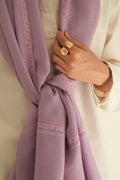 Kashmir Loom Sozni Nasrin Baildar Hand Embroidered Pashmina Stole Wisteria Pink
