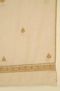 Kashmir Loom Sozni Nazlidor Butidar Hand Embroidered Pashmina Shawl Ivory