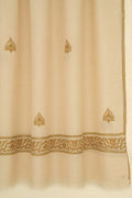 Kashmir Loom Sozni Nazlidor Butidar Hand Embroidered Pashmina Shawl Ivory
