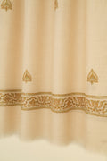 Kashmir Loom Sozni Nazlidor Butidar Hand Embroidered Pashmina Shawl Ivory