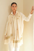 Kashmir Loom Sozni Nazlidor Butidar Hand Embroidered Pashmina Shawl Ivory