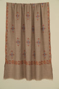 Kashmir Loom Sozni Neemdor Butidar Hand Embroidered Pashmina Shawl Natural