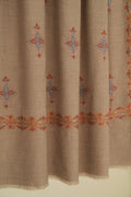 Kashmir Loom Sozni Neemdor Butidar Hand Embroidered Pashmina Shawl Natural