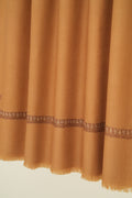 Kashmir Loom Sozni Neemdor Corner Buti Hand Embroidered Pashmina Shawl Tobacco