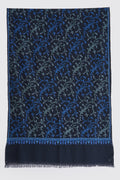 Sozni Nusrah Jaaldar Hand Embroidered Pashmina Stole Pencil Blue