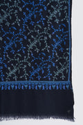 Sozni Nusrah Jaaldar Hand Embroidered Pashmina Stole Pencil Blue