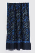 Sozni Nusrah Jaaldar Hand Embroidered Pashmina Stole Pencil Blue
