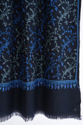 Sozni Nusrah Jaaldar Hand Embroidered Pashmina Stole Pencil Blue