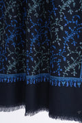 Sozni Nusrah Jaaldar Hand Embroidered Pashmina Stole Pencil Blue