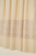 Kashmir Loom Sozni Paisley Palledar Hand Embroidered Pashmina Shawl Ivory