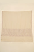 Kashmir Loom Sozni Paisley Palledar Hand Embroidered Pashmina Shawl Ivory