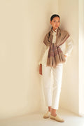 Kashmir Loom Sozni Palledar Buta Hand Embroidered Pashmina Shawl Natural