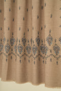 Kashmir Loom Sozni Palledar Butidar Hand Embroidered Pashmina Shawl Natural