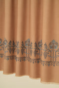 Kashmir Loom Sozni Palledar Hand Embroidered Pashmina Shawl Dyed Natural