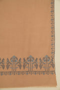Kashmir Loom Sozni Palledar Hand Embroidered Pashmina Shawl Dyed Natural