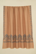 Kashmir Loom Sozni Palledar Hand Embroidered Pashmina Shawl Dyed Natural