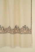 Kashmir Loom Sozni Palledar Hand Embroidered Pashmina Stole Ivory Multi