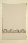Kashmir Loom Sozni Palledar Hand Embroidered Pashmina Stole Ivory Multi