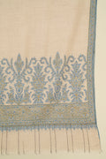 Kashmir Loom Sozni Palledar Hand Embroidered Pashmina Shawl Kuklihut Blue