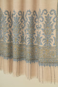 Kashmir Loom Sozni Palledar Hand Embroidered Pashmina Shawl Kuklihut Blue
