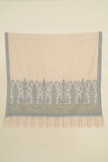 Kashmir Loom Sozni Palledar Hand Embroidered Pashmina Shawl Kuklihut Blue