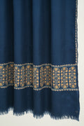 Kashmir Loom Sozni Rishma Palledar Hand Embroidered Pashmina Shawl Midnight