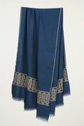 Kashmir Loom Sozni Rishma Palledar Hand Embroidered Pashmina Shawl Midnight