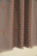 Kashmir Loom Sozni Samina Khatrast Butidar Hand Embroidered Pashmina Stole Grey