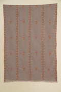 Kashmir Loom Sozni Samina Khatrast Butidar Hand Embroidered Pashmina Stole Grey
