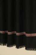 Kashmir Loom Sozni Shamsa Hashiya Hand Embroidered Pashmina Shawl Black