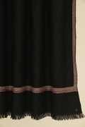Kashmir Loom Sozni Shamsa Hashiya Hand Embroidered Pashmina Shawl Black