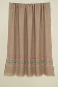 Kashmir Loom Sozni Eshaal Buta Palledar Hand Embroidered Pashmina Shawl Natural