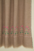 Kashmir Loom Sozni Eshaal Buta Palledar Hand Embroidered Pashmina Shawl Natural
