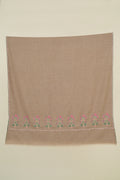 Kashmir Loom Sozni Eshaal Buta Palledar Hand Embroidered Pashmina Shawl Natural