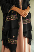 Kashmir Loom Sozni Fardauz Border Butidar Hand Embroidered Pashmina Shawl Black