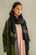 Kashmir Loom Sozni Fardauz Border Butidar Hand Embroidered Pashmina Shawl Black