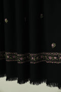 Kashmir Loom Sozni Fardauz Border Butidar Hand Embroidered Pashmina Shawl Black