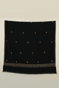 Kashmir Loom Sozni Fardauz Border Butidar Hand Embroidered Pashmina Shawl Black
