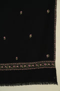 Kashmir Loom Sozni Fardauz Border Butidar Hand Embroidered Pashmina Shawl Black