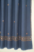 Kashmir Loom Sozni Fardauz Border Butidar Hand Embroidered Pashmina Shawl Neptune