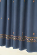 Kashmir Loom Sozni Fardauz Border Butidar Hand Embroidered Pashmina Shawl Neptune