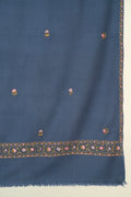 Kashmir Loom Sozni Fardauz Border Butidar Hand Embroidered Pashmina Shawl Neptune