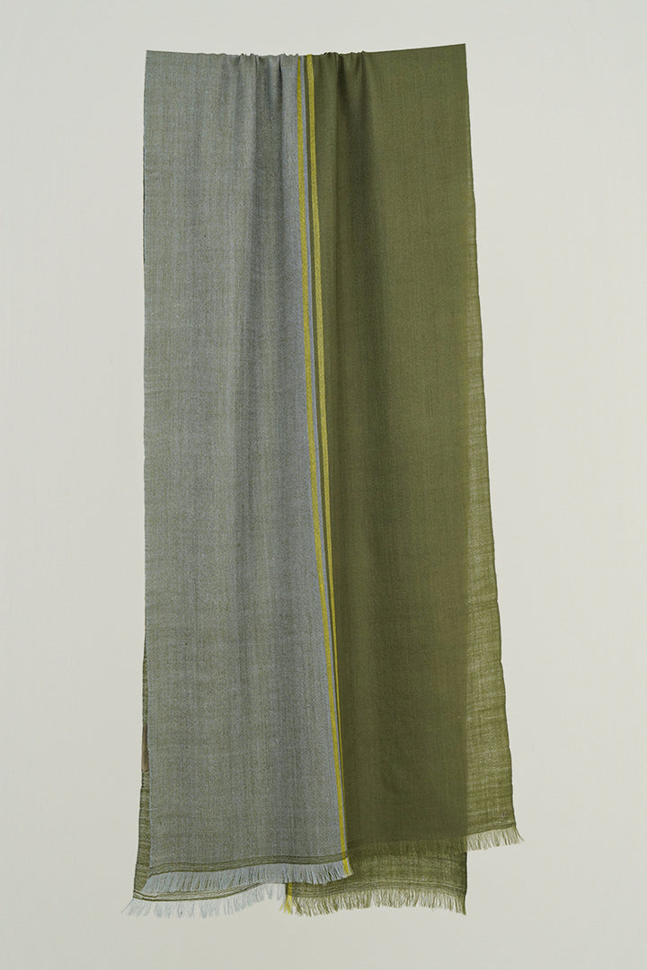 Kashmir Loom | Fifty Fifty Baltic Lichen Firefly Scarf