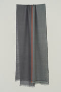Kashmir Loom | Fifty Fifty Pewter Thunder Scarf