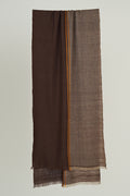 Kashmir Loom | Fifty Fifty Taupe Wood Gold Scarf